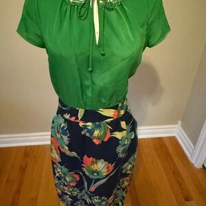 Tabitha Navy Floral Pencil Skirt